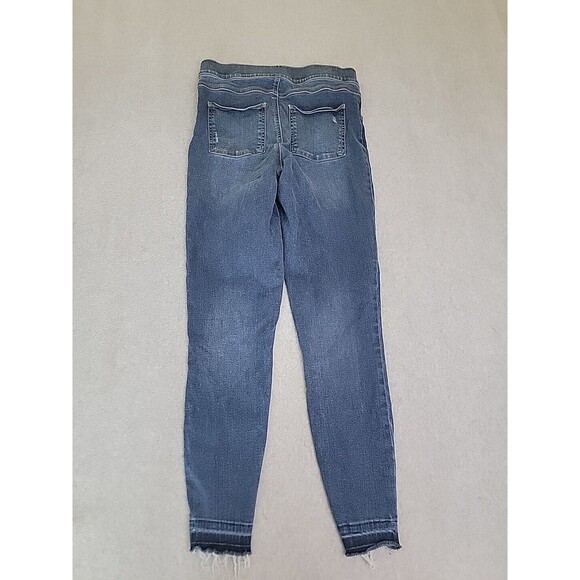 Spanx Jeans Womens Medium 28x27 Skinny High Rise Dark Disttessed Stretch Modern - Picture 13 of 14